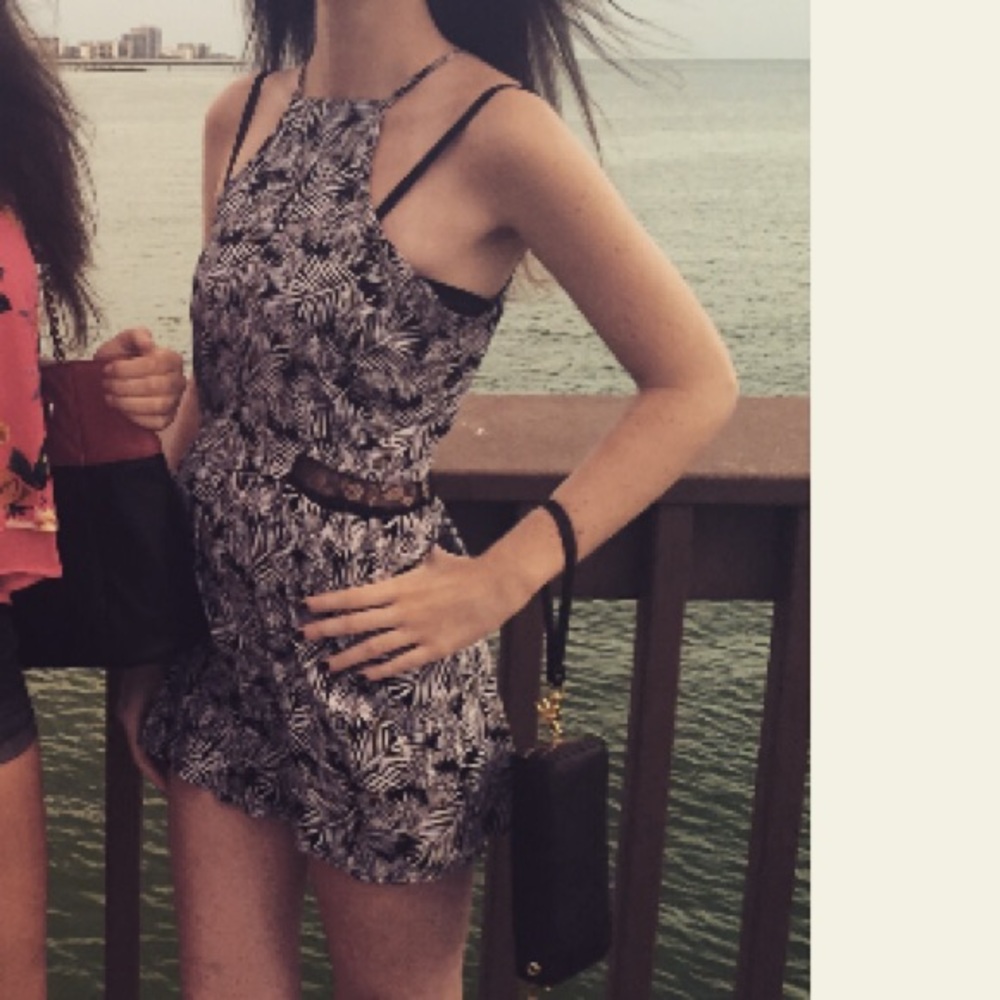 Palm print romper!